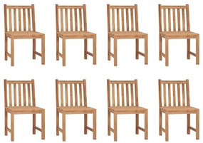 Cadeiras de jardim 8 pcs c/ almofadões madeira de teca maciça