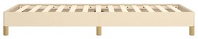 Estrutura de cama sem colchão 90x190 cm tecido creme