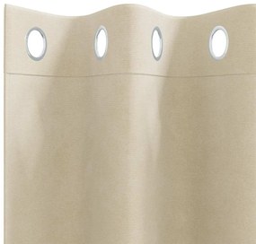 Cortinas Blackout vidaXL com Ilhós 2 pcs Veludo Creme