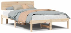 Cama com cabeceira 120x200 cm de madeira de pinho