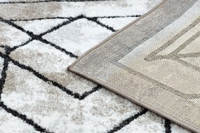 Tapete moderno COZY Tico, geométrico - Structural dois níveis de lã castanho