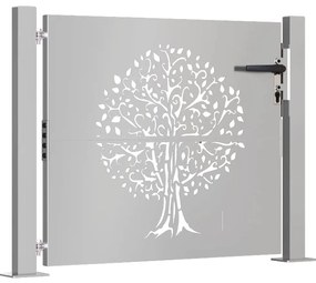 Portão de jardim 105x80 cm aço corten design árvore