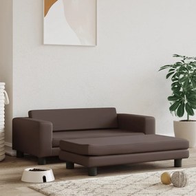vidaXL Cama para cães com extensão 100x50x30 cm couro artif. castanho
