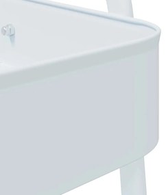 Carrinho de arrumação com 3 níveis 42x41,5x77 cm aço branco