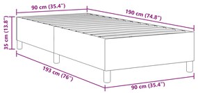 Cama Box VidaXL Azul Solteiro em Tecido de Corduroy