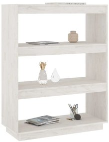 Estante/divisória 80x35x103 cm pinho maciço branco