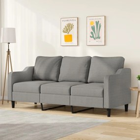 vidaXL Sofá de 3 lugares 180 cm tecido cinza-escuro