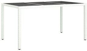 Mesa de Jantar de Jardim Branca 150x90x75 cm Rattan Sintético