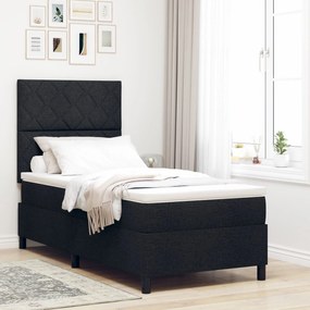 Cama Box com Colchão Preto 90x200 cm Tecido