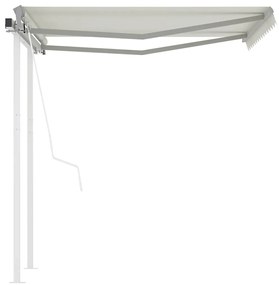 Toldo retrátil automático com postes 3x2,5 m cor creme