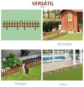Cercas de Madeira para Jardim com 12 Painéis 50x34 cm Cercas Decorativas para Exterior Fáceis de Instalar Madeira