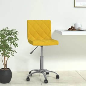 vidaXL Cadeira de jantar giratória veludo amarelo mostarda