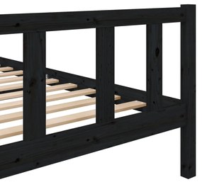 Estrutura de cama 140x190 cm madeira maciça preto