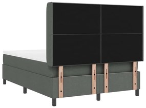 Cama Box com Colchão e LED Cinza Escuro 160 x 200 cm