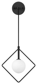 Candeeiro de Parede Geometri – Preto e Branco – 24 x 15 cm