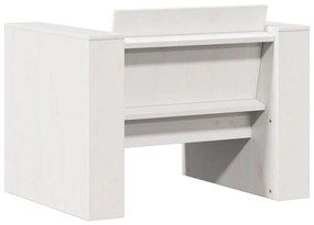 2 pcs conjunto lounge de jardim madeira de pinho maciça branco