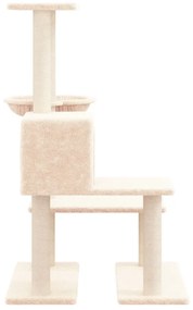 Árvore para gatos c/ postes arranhadores sisal 94,5cm cor creme