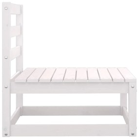 2 pcs conjunto lounge jardim c/ almofadões pinho maciço branco