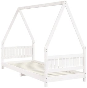 Estrutura de cama infantil 80x200 cm pinho maciço branco