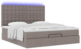 Estrutura de cama otomana com colchão tecido cinzento 160x200cm