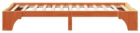 Estrutura de Cama Castanho Encerado Madeira Sólida 90 x 200 cm