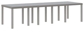 Mesa de Jardim Cinzento-Claro 300x100x73 cm Poli Rattan