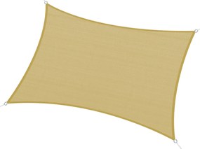 Vela de Sombra Retangular 4x6 m Toldo Vela de HDPE com Anéis de Aço In