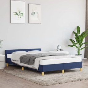 Estrutura de cama c/ cabeceira 120x200 cm tecido azul