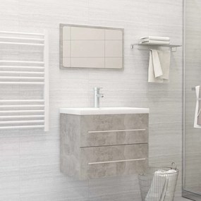 vidaXL 2 pcs conj. móveis casa banho derivados madeira cinza cimento