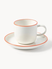Chávenas de café expresso em porcelana Facile, com pires, conjunto de 2