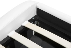 Cama de casal com arrumação em pele sintética branca 160 x 200 cm AVIGNON Beliani