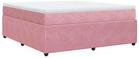 Cama com molas/colchão 180x200 cm veludo rosa