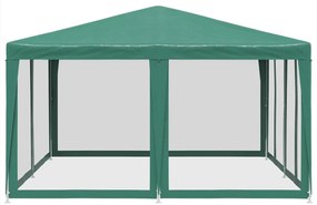 Tenda p/ festas c/ 8 paredes laterais em rede 4x4 m PEAD verde