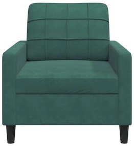 Poltrona 60 cm veludo verde-escuro