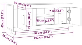 Móvel de TV 102x35x45 cm derivados de madeira cinzento sonoma