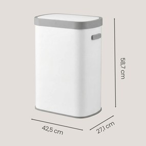 Caixote do lixo com sensor, caixote do lixo automático de 50 L, tampa com fecho suave branco