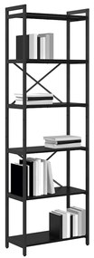 Estante Carvalho preto 60 x 30 x 188 cm Aglomerado