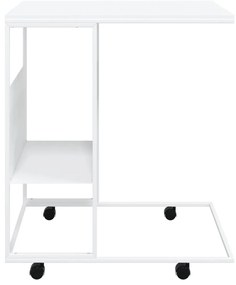 Mesa de apoio c/ rodas 55x36x63,5cm derivados de madeira branco