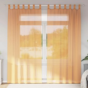 Cortinas de voile com laços 2 pcs laranja 140x245 cm