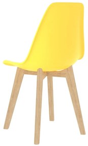 Cadeiras de jantar 2 pcs plástico amarelo