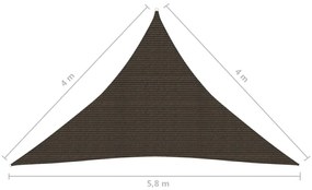 Para-sol estilo vela 160 g/m² 4x4x5,8 m PEAD castanho