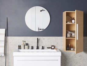 Armário de casa de banho de parede madeira clara BILBAO Beliani