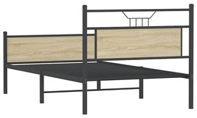 Estrutura de cama sem colchão 107x203 cm carvalho sonoma