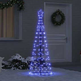 vidaXL Árvore de Natal LED com 390 LEDs com suporte Azul 250 cm Ferro