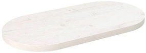Tampo de mesa oval 60x30x2,5 cm madeira de pinho maciça branco