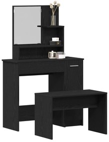 Conjunto de Toucador vidaXL Carvalho Preto Madeira Engenheirada, Touca