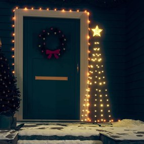 vidaXL Árvore de Natal em cone c/ 84 luzes LED 50x150 cm branco quente