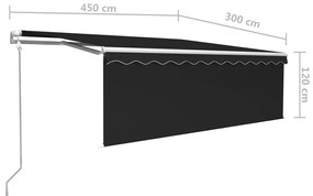 Toldo retrátil automático com estore 4,5x3 m antracite