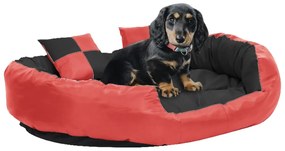 vidaXL Almofadão p/ cães reversível lavável 110x80x23cm vermelho/preto