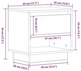 Criado-mudo vidaXL Madeira Velha 45x34x44 cm Madeira Engenharia